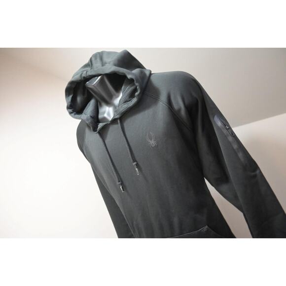 Spyder Fleece Hoodie ProWeb Athletic Black Performance Mens Size 2XL XXL - Picture 1 of 12